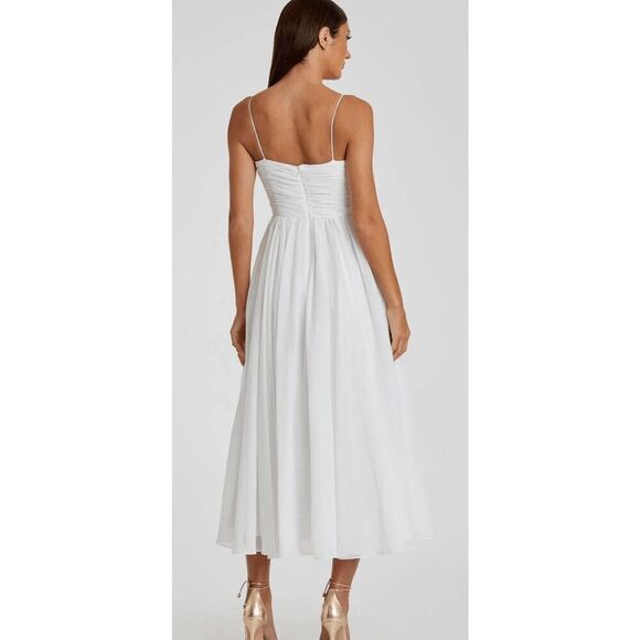 Short Wedding Guest Dress 70099 by Mac Duggal Sz XS New! White Spaghetti Strap - Picture 2 of 7